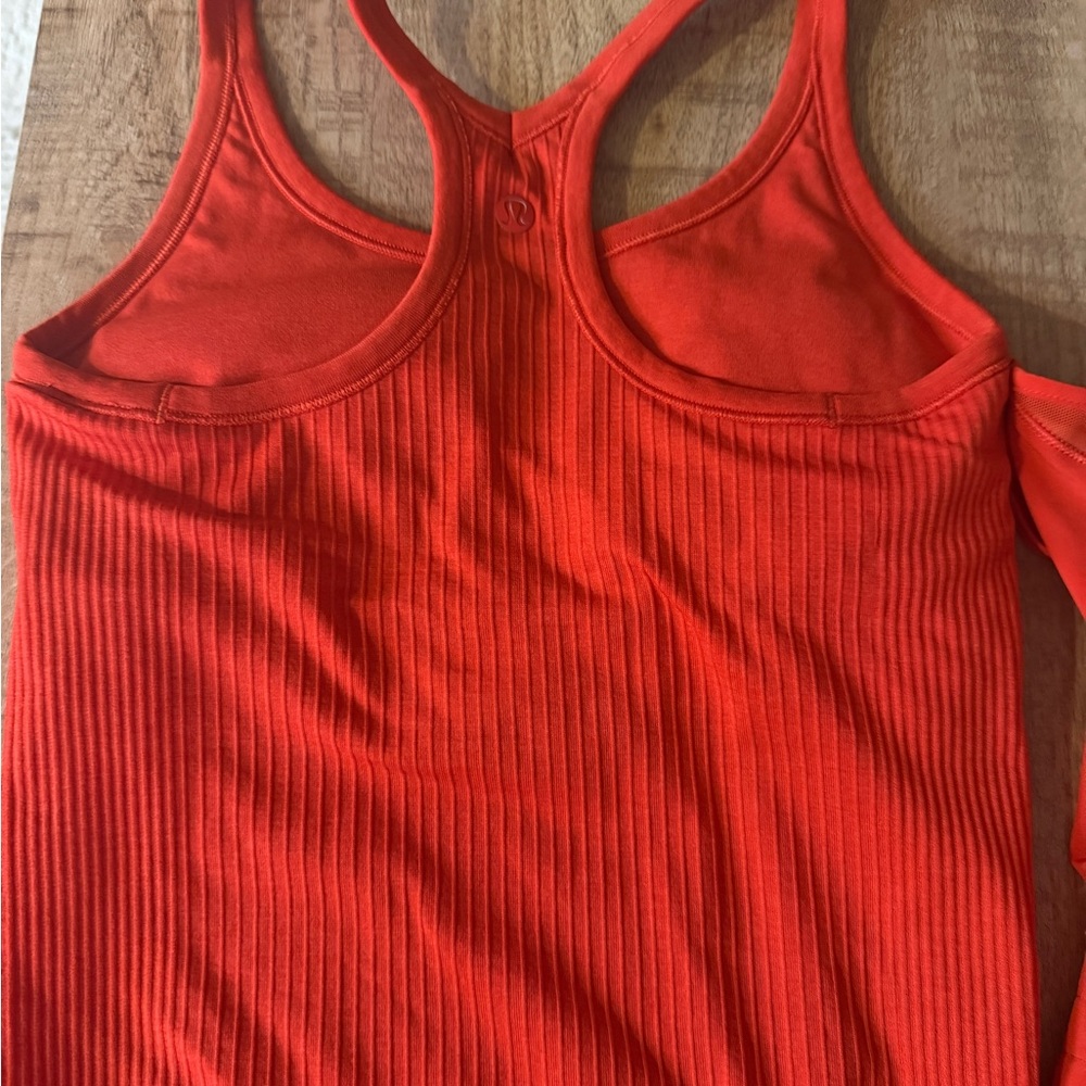 lululemon athletica Red Ribbed Racerback Tank - Picture 2 of 7